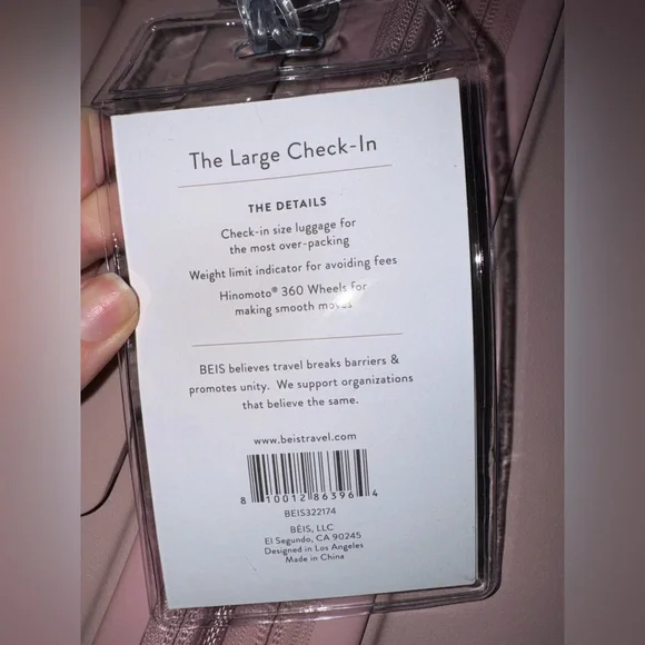 NWT BEIS Travel The 29" Large Check-In Roller in Atlas Pink - Picture 10 of 12